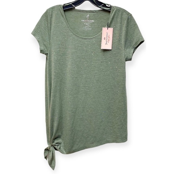Juicy Couture Tops - Juicy Couture Women’s XS Top “Sequin Dreams”Sparkly Knot Tie Asymmetrical Shirt